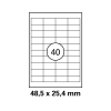100 Blatt Drucker Etiketten 48,5 x 25,4 mm Selbstklebend DIN A4 (4000 St. Etiketten) Laser Copy Inkjet