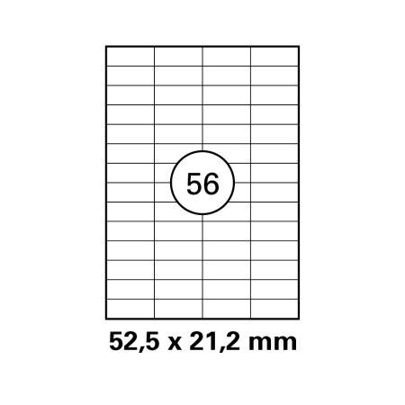 100 Blatt Drucker Etiketten 52,5 x 21,2 mm Selbstklebend DIN A4 (5600 St. Etiketten) Laser Copy Inkjet