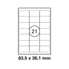 100 Blatt Drucker Etiketten 63,5 x 38,1 mm Selbstklebend DIN A4 (2100 St. Etiketten) Laser Copy Inkjet