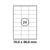 100 Blatt Drucker Etiketten 70 x 36 mm Selbstklebend DIN A4 (2400 St. Etiketten) Laser Copy Inkjet