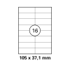 100 Blatt Drucker Etiketten 105 x 37,1 mm selbstklebend DIN A4 (1600 St. Etiketten) Laser Copy Inkjet