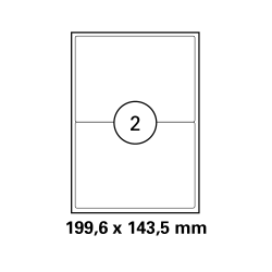 100 Blatt Drucker Versandetiketten 199,6 x 143,5 mm selbstklebend DIN A4 (200 St. Etiketten) Laser Copy Inkjet