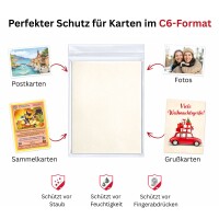 Schutzhülle C6, 120 x 162 mm + 26 mm Klappe mit Klebeve