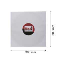 Reinweiße Innenhüllen für LP Maxi Single Vinyl Schallplatten 309 x 304 mm ungefüttert 90 g Papier