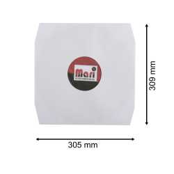 Reinweiße Innenhüllen für LP Maxi Single Vinyl Schallplatten mit Eckenschnitt 309x301/304 mm gefüttert 90 g Papier 50 Stück