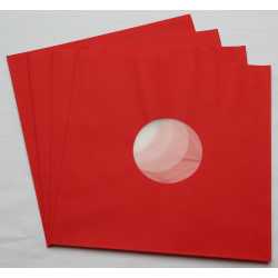 Rote Innenhüllen für LP Maxi Single Vinyl Schallplatten 309x301/304 mm gefüttert 80 g Papier 10 Stück
