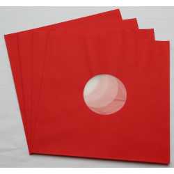 Rote Innenhüllen für LP Maxi Single Vinyl Schallplatten 309x301/304 mm gefüttert 80 g Papier 50 Stück