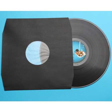 Schwarze Innenhüllen für LP Maxi Single Vinyl Schallplatten 309x301/304 mm mit Eckenschnitt gefüttert 80 g Papier