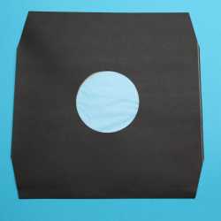 Schwarze Innenhüllen für LP Maxi Single Vinyl Schallplatten 309x301/304 mm mit Eckenschnitt gefüttert 80 g Papier 25 Stück