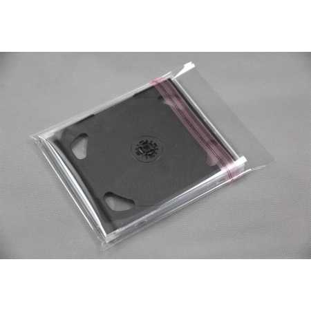 Schutzhüllen für CD Hüllen Jewel Case aus Folie mit Klappe und Adhäsionsverschluss 139x147 mm