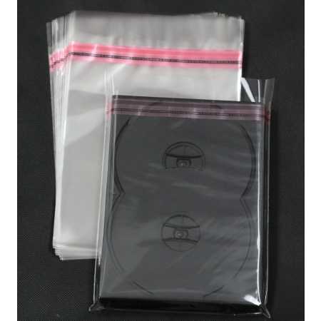 Schutzhüllen für DVD Hüllen Box aus Folie mit Klappe und Adhäsionsverschluss 152x198 mm 100 Stück