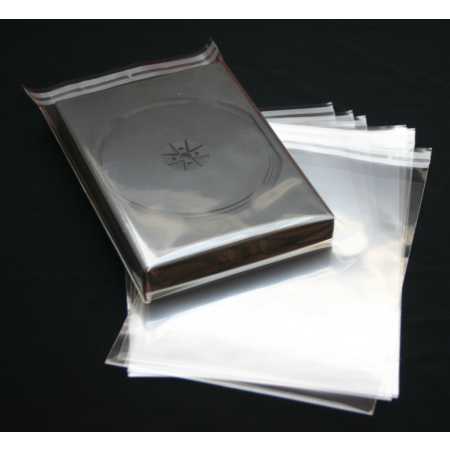 Universal Schutzhüllen für DVD Hüllen Box bis 27 mm aus Folie mit Klappe Adhäsionsverschluss 163x217 mm 500 Stück