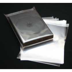Universal Schutzhüllen für DVD Hüllen Box bis 27 mm aus Folie mit Klappe Adhäsionsverschluss 163x217 mm 1000 Stück
