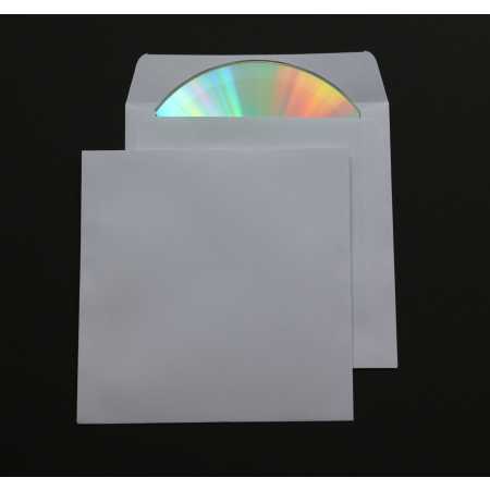 Deluxe Papier CD/DVD/Blu-ray Hüllen mit Klappe 90 g Papier 125x125 mm 1000 Stück
