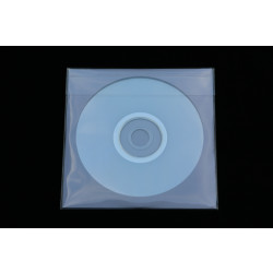 CD/DVD/Blu ray Hüllen 127x127 mm aus hochtransparenter Folie mit Klappe und Adhäsionsverschluss 100 Stück