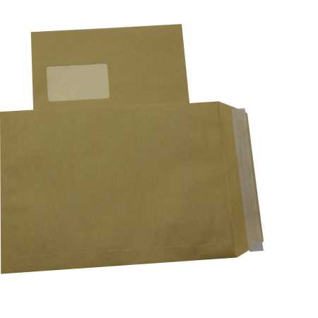 Versandtaschen extra stark 120 g DIN A4 C4 braun mit Fenster Kuvert haftklebend Briefumschläge HK 1000 Stück
