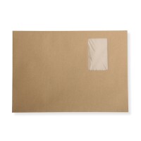 Versandtaschen DIN C4 braun mit Fenster, haftklebend 2