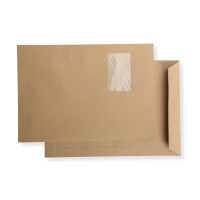 Versandtaschen DIN C4 braun mit Fenster, haftklebend 5