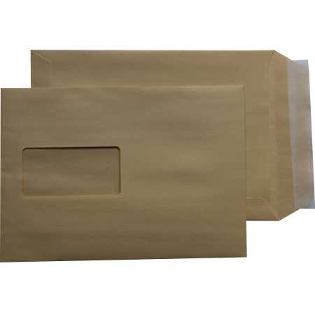 Versandtaschen DIN A5 C5 braun mit Fenster haftklebend Briefumschläge Kuvert HK