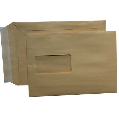 Versandtaschen DIN B5 braun mit Fenster haftklebend Briefumschläge Kuvert HK
