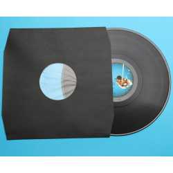 Schwarze Innenhüllen für LP Maxi Single Vinyl Schallplatten 309x301/304 mm mit Eckenschnitt gefüttert 80 g Papier 300 Stück