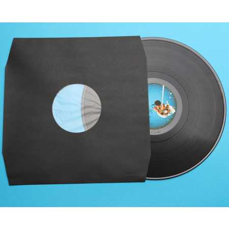 Schwarze Innenhüllen für LP Maxi Single Vinyl Schallplatten 309x301/304 mm mit Eckenschnitt gefüttert 80 g Papier 700 Stück