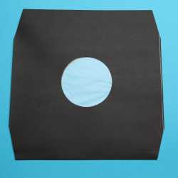 Schwarze Innenhüllen für LP Maxi Single Vinyl Schallplatten 309x301/304 mm mit Eckenschnitt gefüttert 80 g Papier 50 Stück